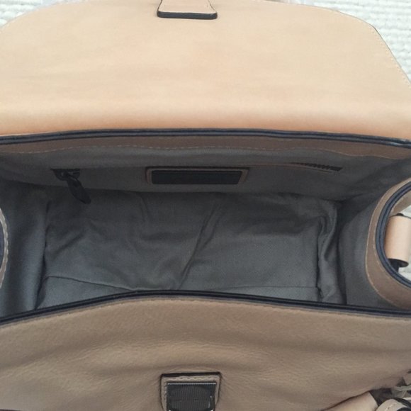 Joy Gryson Belted Strap Whipstitch Natural Nyla Satchel Bag - Picture 5 of 9